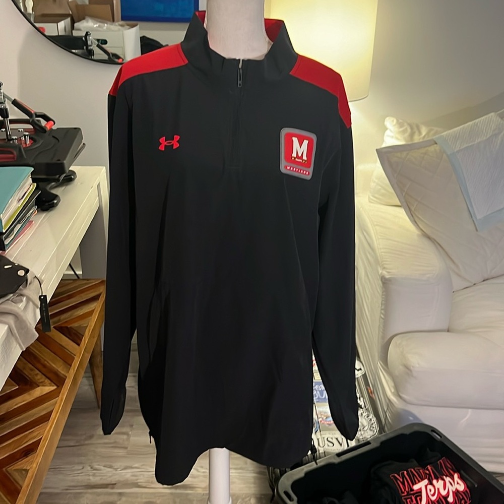 Men’s University of Maryland Terps Under Armour 1/4 zip windbreaker NWT